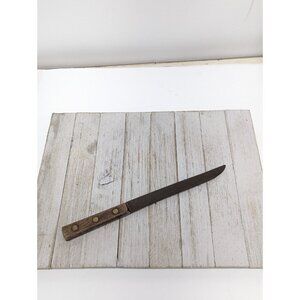 Vintage Carbon Steel Slicing Carving Knife 7-1/2" Blade - 12" Length Serrated
